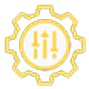 Gold gear icon