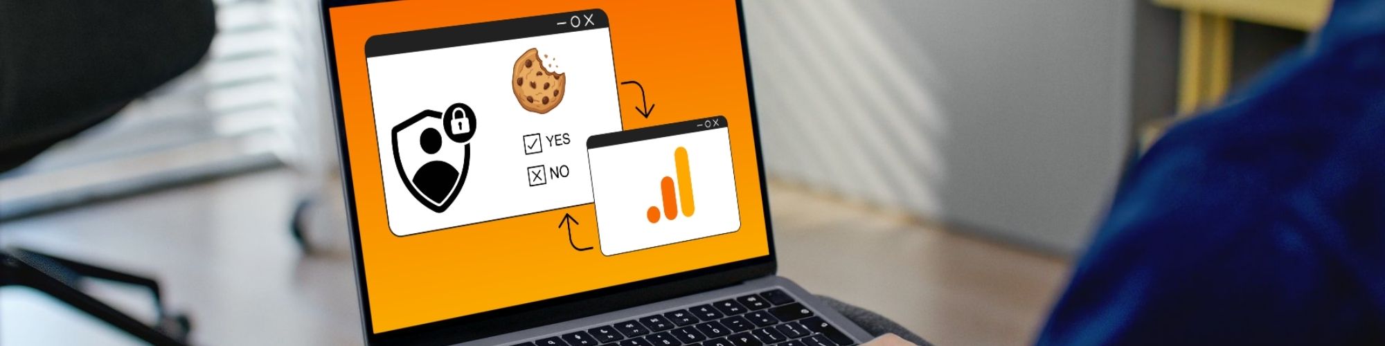 man on laptop configuring ga4 cookie consent
